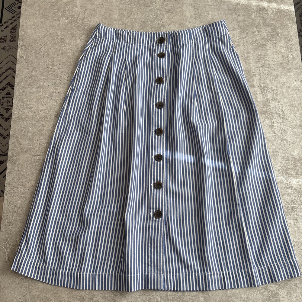Talbots Women's‎ Petite Skirt, White And Blue Stripes, Modern Classy,Us Size 10p